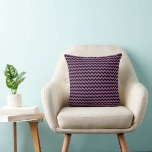 Coussin Motif rayé chevron rose moderne