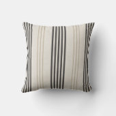 Coussin Motif rayé classique noir beige (Verso)