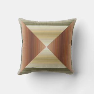Coussin Motif rayé de couleurs marron, vert et beige Art