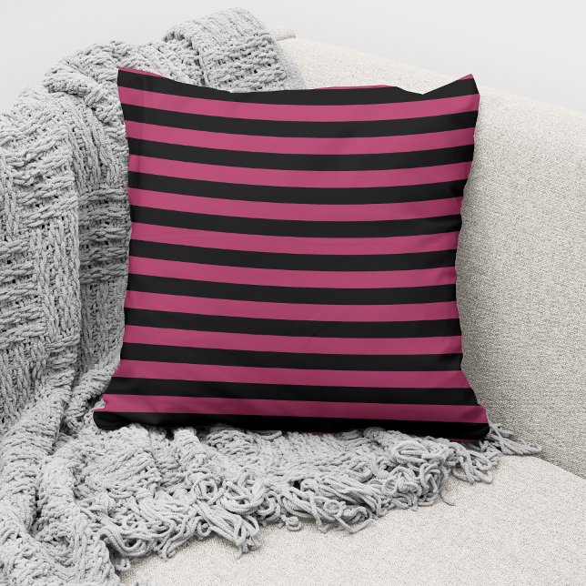 Coussin Motif rayé élégant bordeaux   (Créateur téléchargé)
