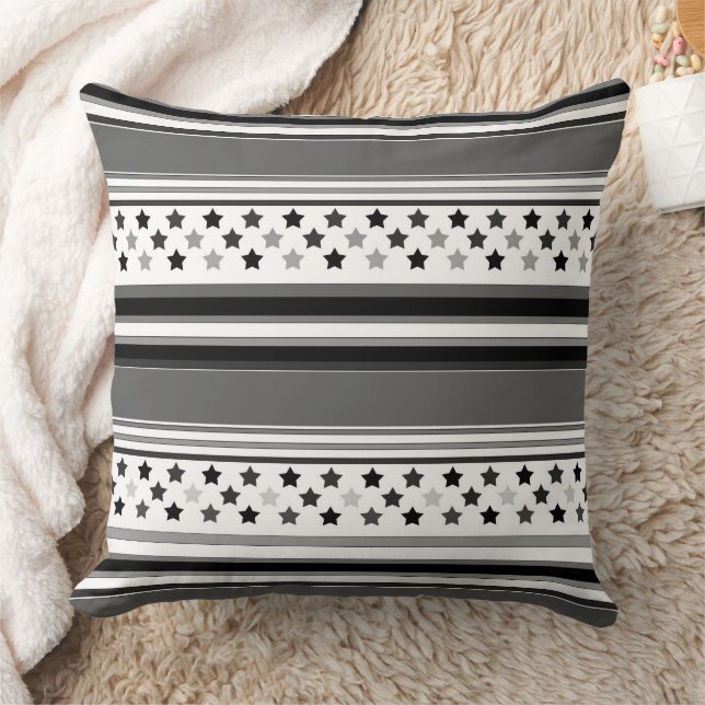Coussin Motif rayé horizontal avec des étoiles  (Couverture)