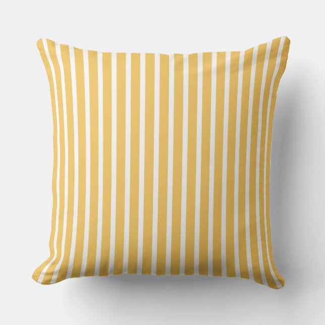 Coussin Motif rayé jaune clair et blanc  (Recto)