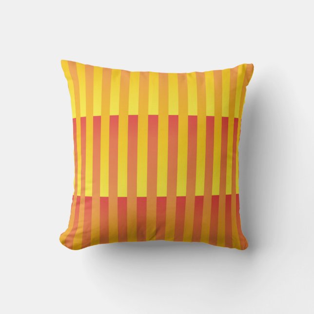 Coussin Motif rayé jaune orange (Recto)