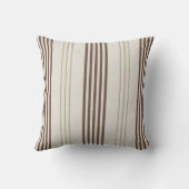 Coussin Motif rayé marron beige classique (Verso)