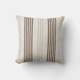 Coussin Motif rayé marron beige classique