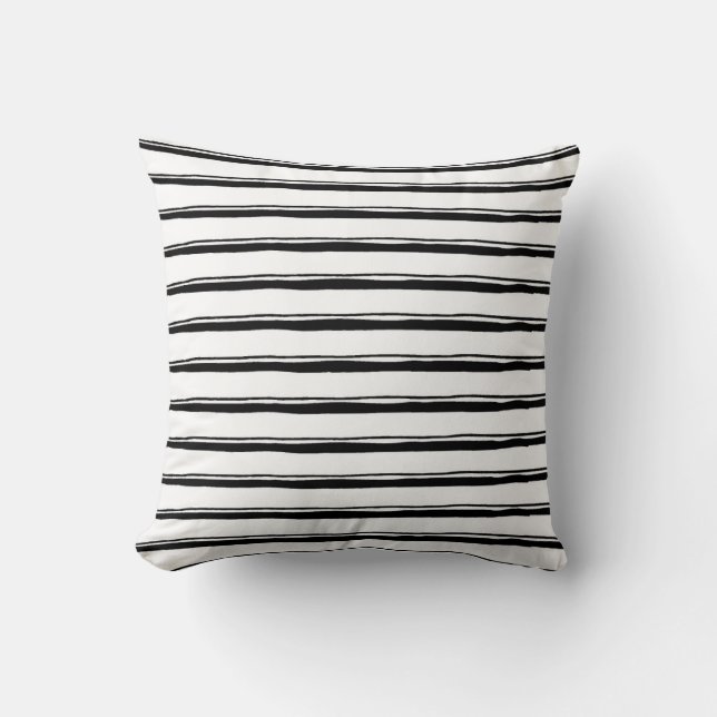 Coussin Motif rayé noir et blanc (Recto)