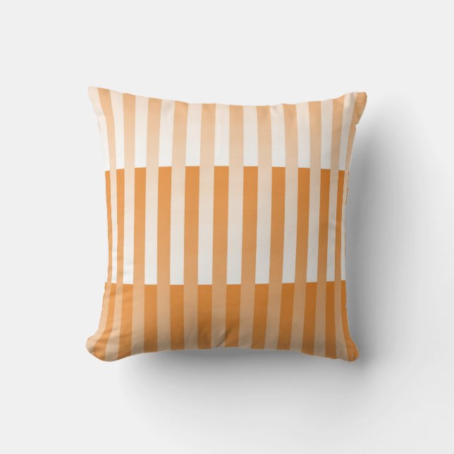 Coussin Motif rayé orange et blanc (Recto)
