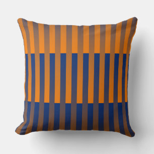Coussin Motif rayé orange violet