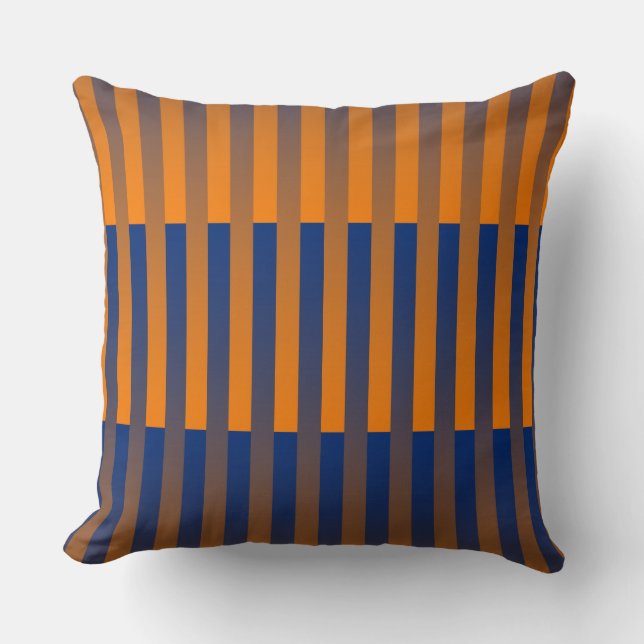 Coussin Motif rayé orange violet (Recto)