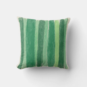 coussin motif rayé vert