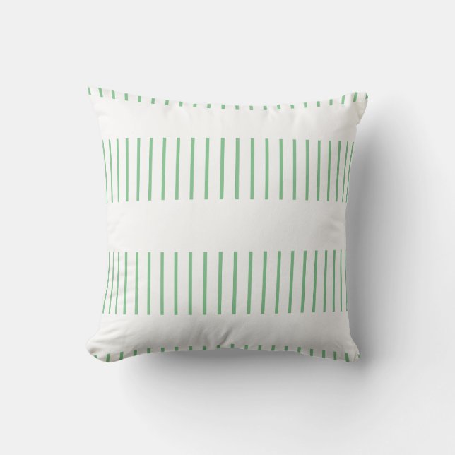 Coussin Motif rayé vert et blanc déconnecté  (Recto)