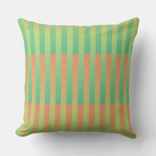 Coussin Motif rayé vert orange