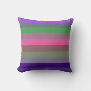 Coussin Motif rayé violet et vert Pop Rétro ludique
