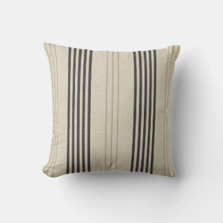 Coussin Motif rayure à petits carreaux au charbon classiqu