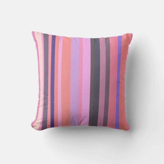 Coussin Motif rayure rétro Groovy  Vibes vintage 70s (Recto)