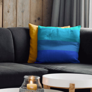 Coussin Motif rayures bleues monochromes élégantes