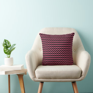 Coussin Motif rayures chevron rose moderne