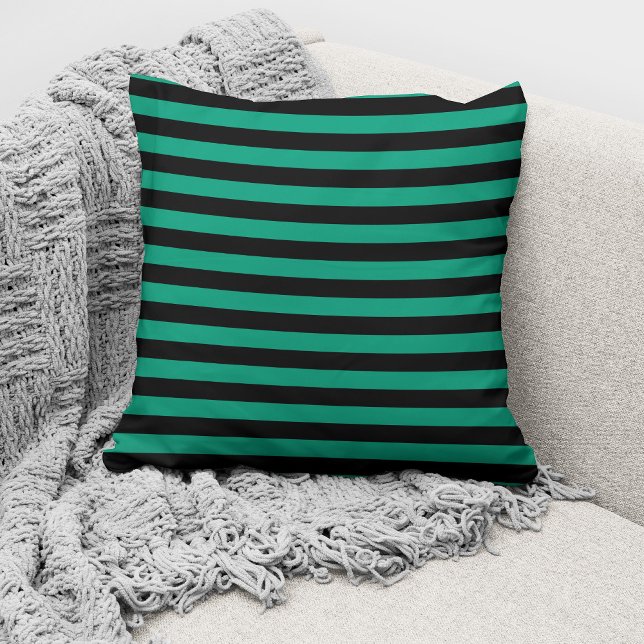 Coussin Motif rayures vert émeraude moderne (Créateur téléchargé)