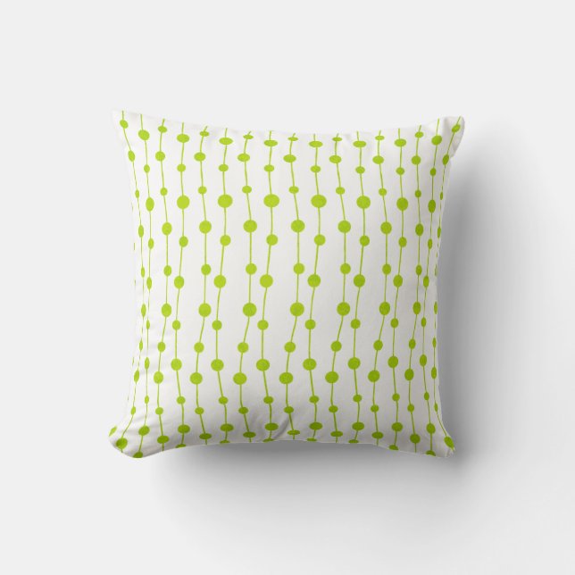 Coussin Motif Rayures Vertes et Points (Recto)