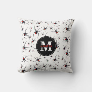 Coussin Motif Red & Black Spider Monogrammé
