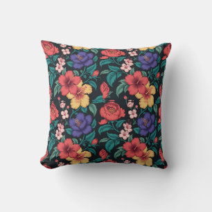 Coussin Motif répétitif de fleurs sauvages