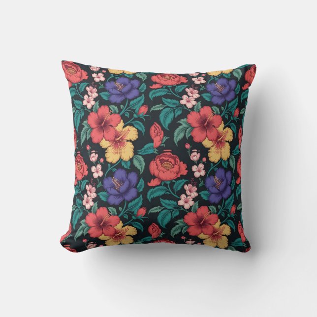 Coussin Motif répétitif de fleurs sauvages (Recto)