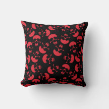 Motif Répétitif Rouge et Noir | Motif de Crâne