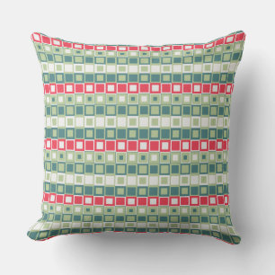 Coussin Motif rétro à blocs carrés
