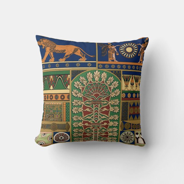Coussin Motif rétro assyrien (Recto)