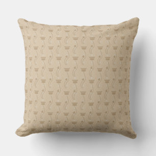 Coussin Motif rétro aux fleurs beige pastel