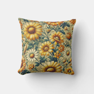 Coussin Motif rétro Daisies