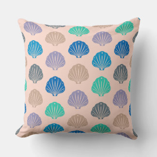 Coussin Motif rétro de coquillages pastel