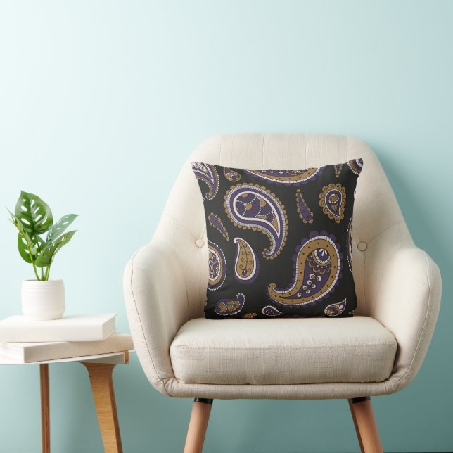 Coussin Motif Retro Paisley (Chaise)