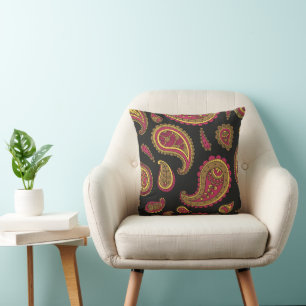 Coussin Motif Retro Paisley