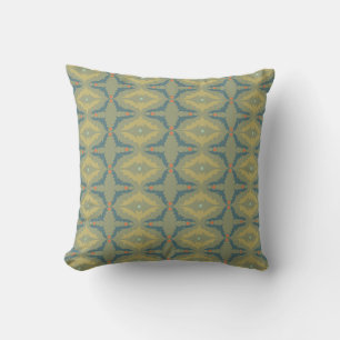 Coussin Motif Rétro Vintage Verdâtre