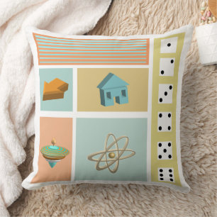 Coussin Motif rétroviseur de dés de Gameroom