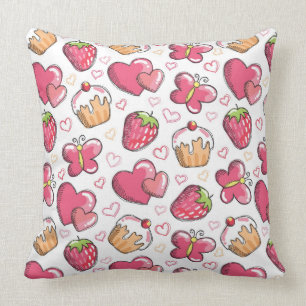 Coussin motif romantique de nourriture