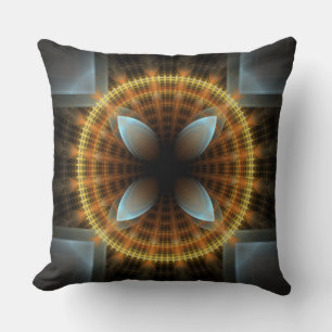 Coussin Motif rond fractal fée orné