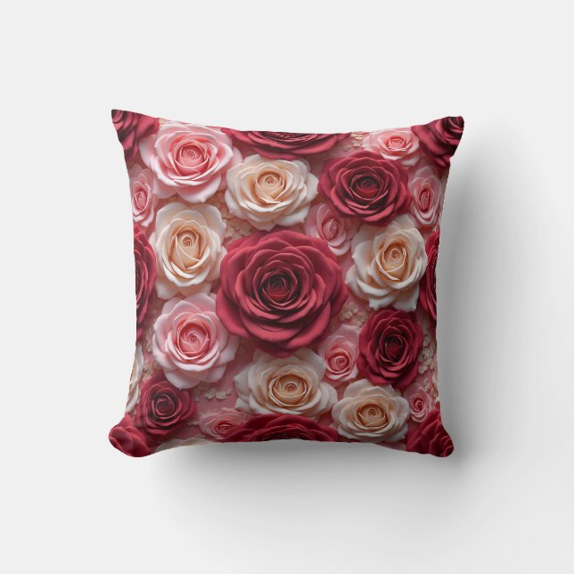 Coussin motif rose (Recto)