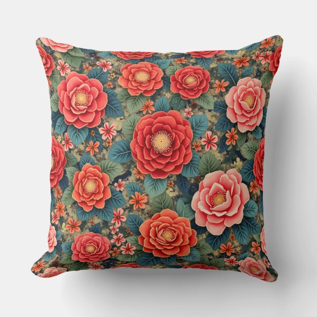 Coussin motif rose (Recto)