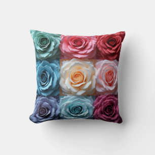 Coussin motif rose
