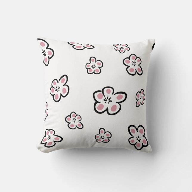 Coussin Motif rose - (Recto)