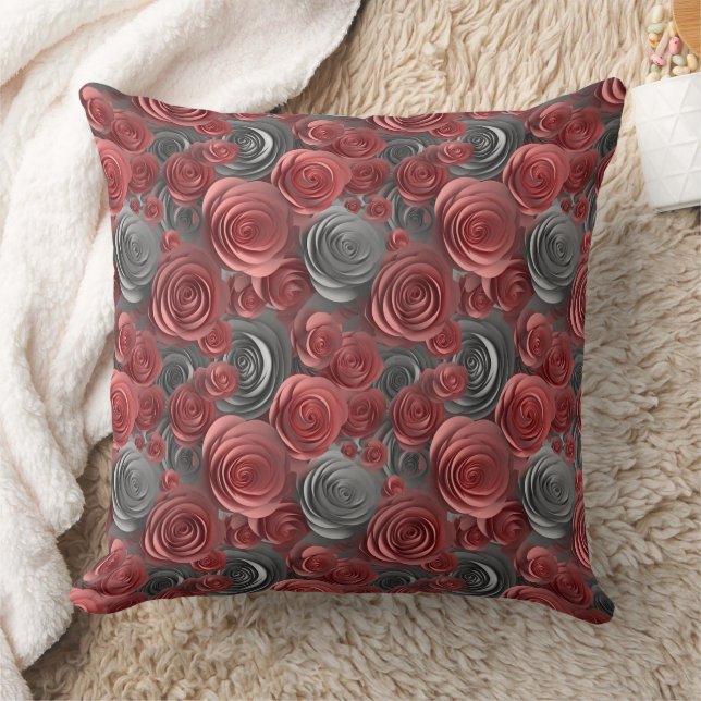 Coussin motif rose 3d (Couverture)