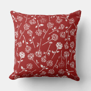 Coussin Motif Rose blanche