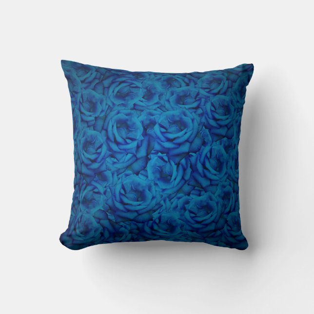 Coussin Motif Rose bleu (Recto)