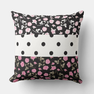 Coussin Motif rose "Coussin décoratif réversible
