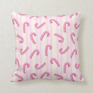 Coussin Motif rose de Candycanes de Noël
