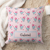 Coussin Motif rose éléphant mignon (Couverture)