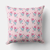 Coussin Motif rose éléphant mignon (Verso)