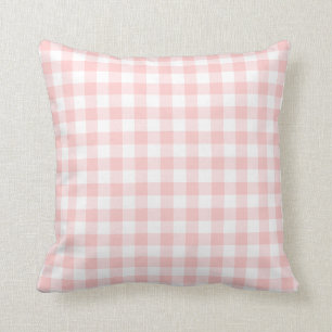 Coussin Motif rose et blanc En vichy